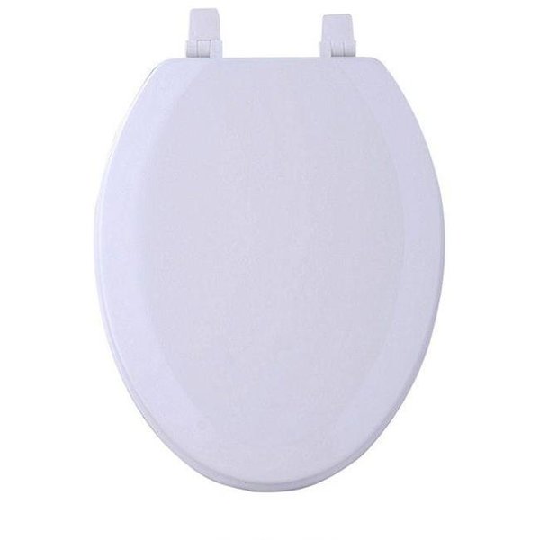 Achim Importing Achim Importing TOWDELWH04 Fantasia White Elongated Wood Toilet Seat; 19 in. TOWDELWH04